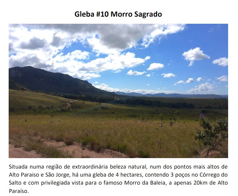 ÁREA CHÁCARA PANDAVAS - MORRO DA BALEIA - ALTO PARAISO DE GOIAS